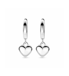 Zilver klapoorringen hartje 18 mm - 3242091
