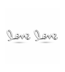 Zilver oorknoppen love 6 mm - 3242097