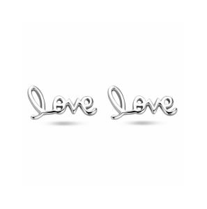Zilver oorknoppen love 6 mm - 3242097