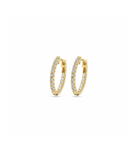 Gouden klapoorringen lab grown diamant 0.46ct (2x 0.23ct) h si 16,5 mm - 3250367
