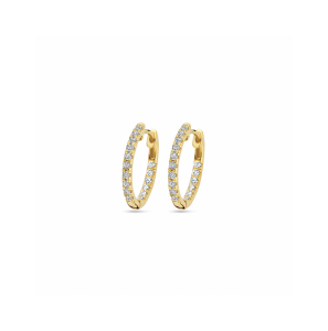 Gouden klapoorringen lab grown diamant 0.46ct (2x 0.23ct) h si 16,5 mm - 3250367