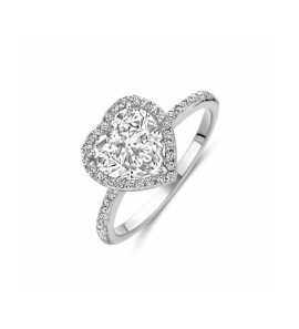 Zilver ring hartje zirkonia - 3242211