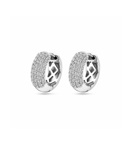 Zilver klapoorringen zirkonia 16 mm - 3242141