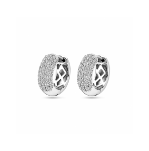 Zilver klapoorringen zirkonia 16 mm - 3242141