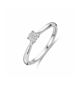 Witgouden ring lab grown diamant 0.25ct h si - 3250356
