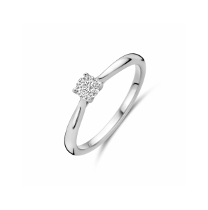 Witgouden ring lab grown diamant 0.25ct h si - 3250356