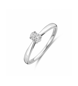 Witgouden ring lab grown diamant 0.25ct h si - 3250375