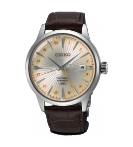 Seiko Presage Horloge cocktail automatic GMT bruin leer - 3242587