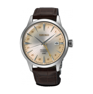 Seiko Presage Horloge cocktail automatic GMT bruin leer - 3242587