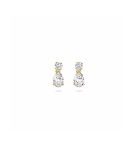 Gouden oorhangers lab grown diamant 1.25ct (2x 0.625ct) h si 10 mm - 3250374